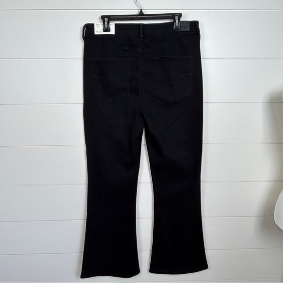 American Eagle Highest Rise Flare Leg Button Fly Jeans Black Size 16 NWT - Picture 4 of 15